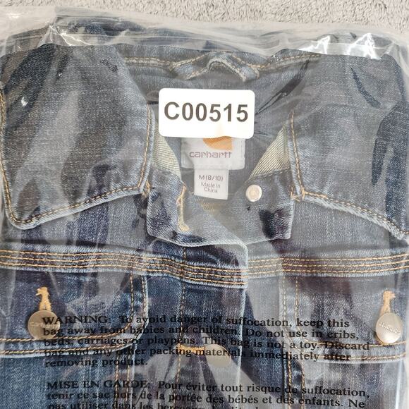 Carhartt Vest Womens M Blue Sleeveless Stretch Denim Jacket Grunge Outdoors Y2K - Picture 9 of 9